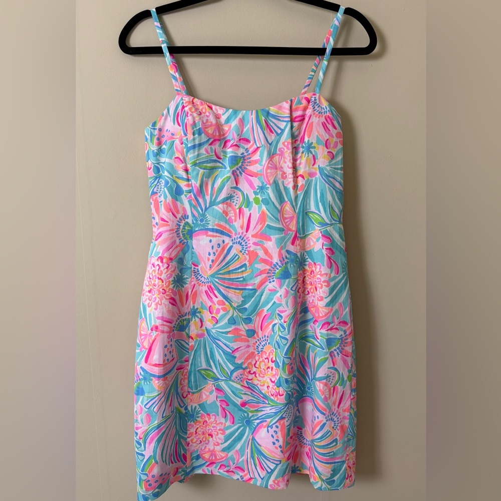 Lilly Pulitzer Shelli Stretch Shift Dress Tropical Punch Size 6